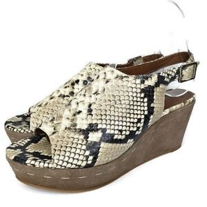 DONALD J PLINER Sandals Wedge Fleur Python SnakePrint Slingback Shoes